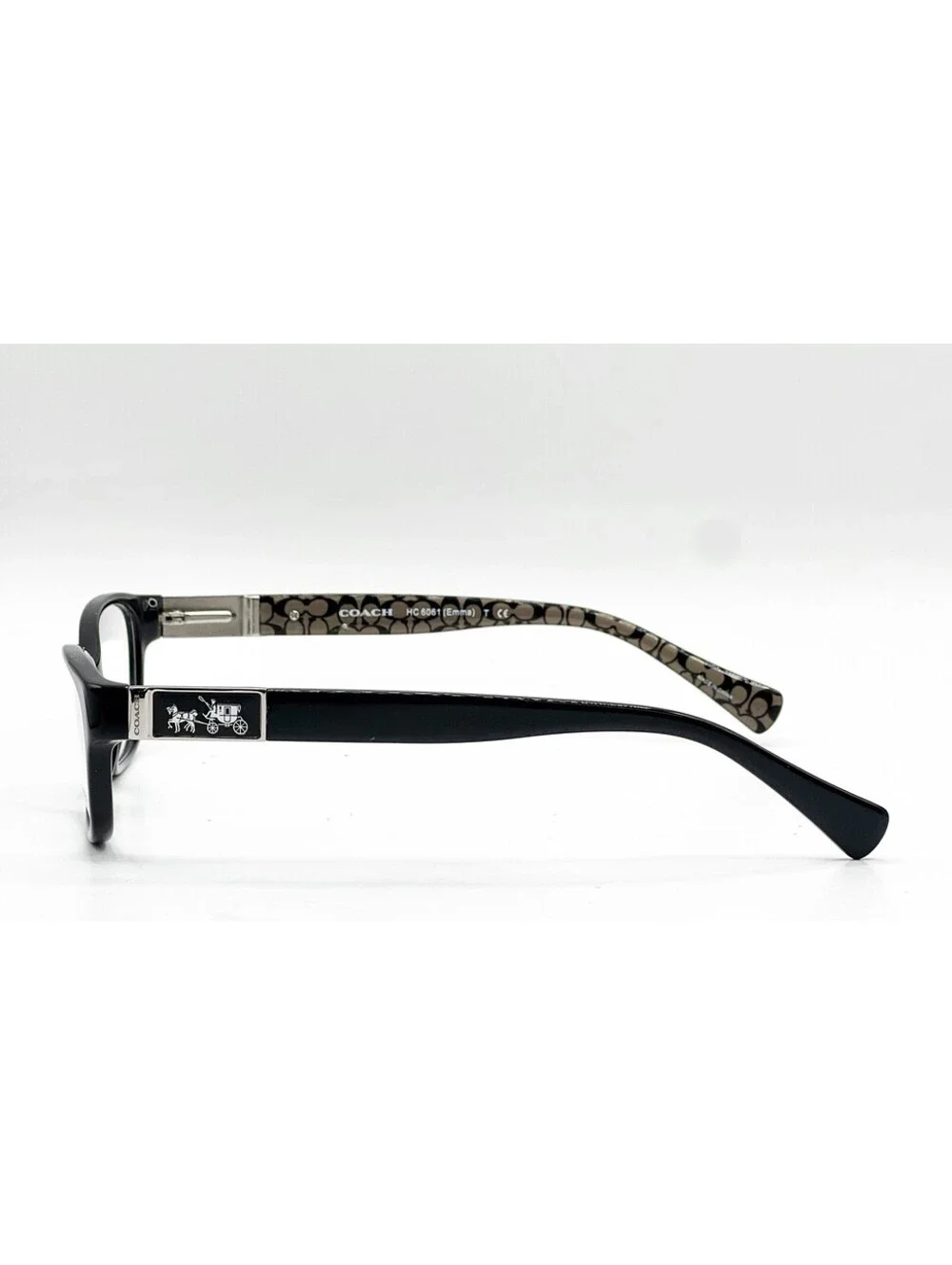 Coach HC 6061 5261 Black Military Rectangle Authentic Eyeglass Frames 52-15-135